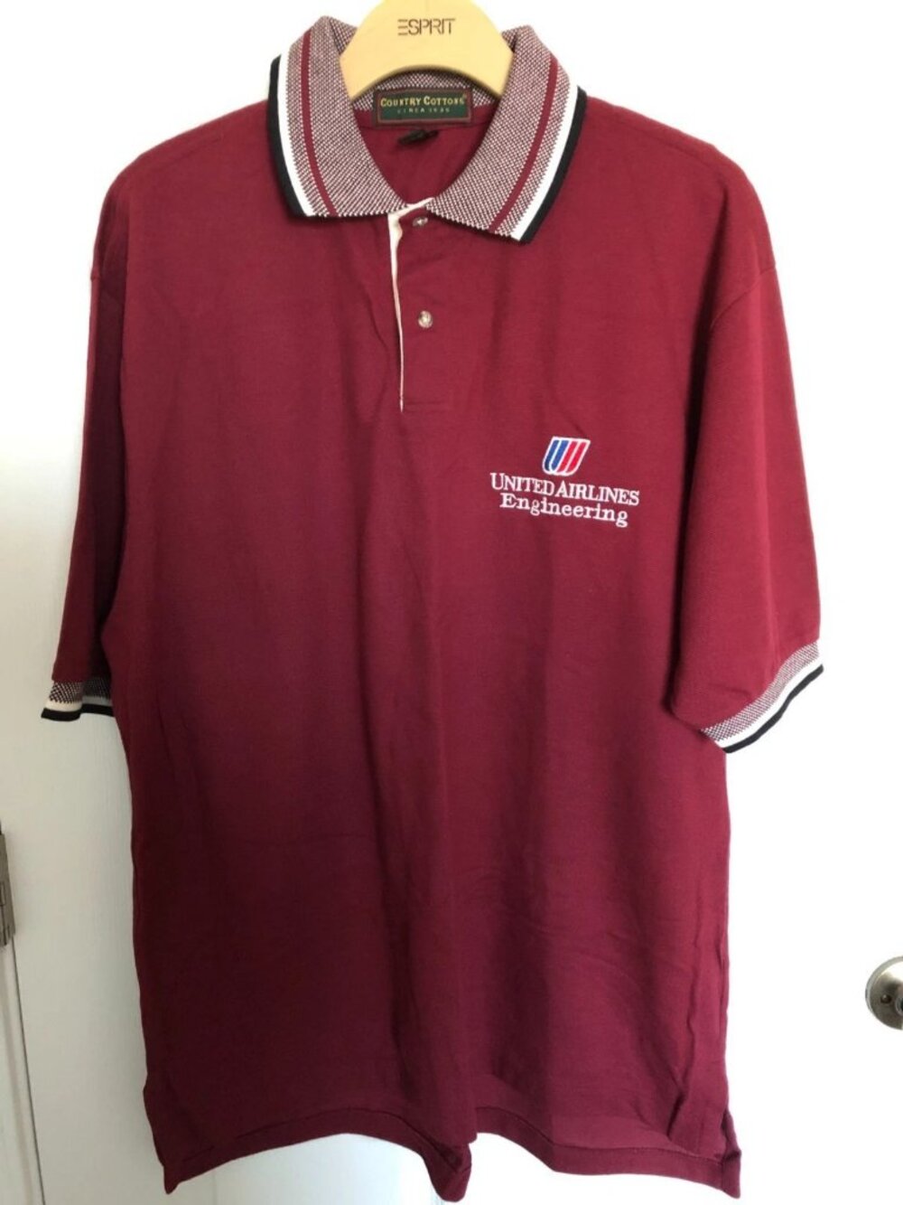 Vintage Country Cottons Short Sleeve Golf Performance Polo Shirt Red Size XL